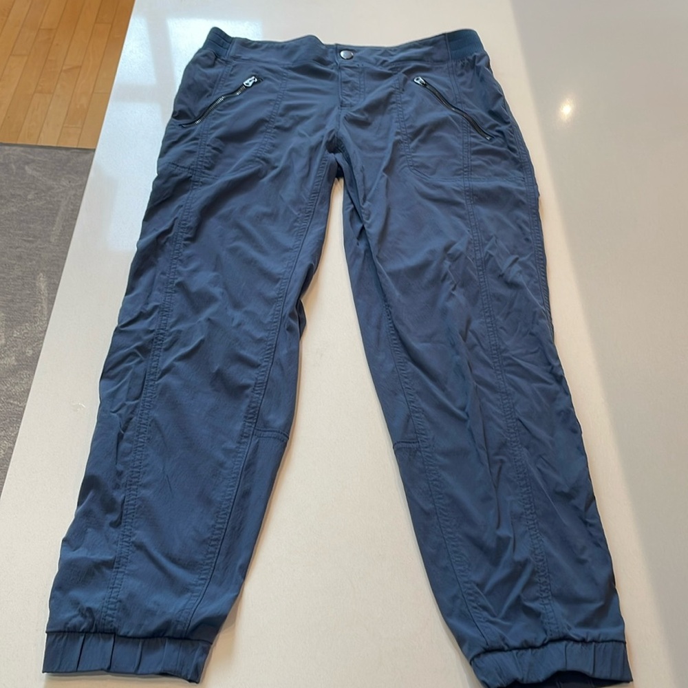 Athleta Trekkie Zipper Slant Pocked Cropped Jogger Pants, Size 10 - Picture 2 of 10